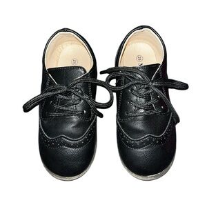 Meckior Toddler Boys Black Lace Up Oxford Dress Shoes Size 11